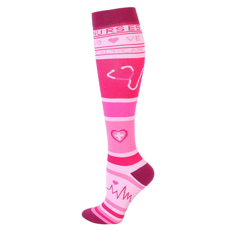 Chaussettes de compression Flexyor motif Rose Soignante
