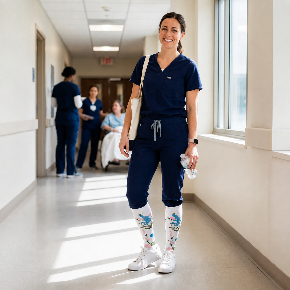 Chaussettes de Compression Fleuries