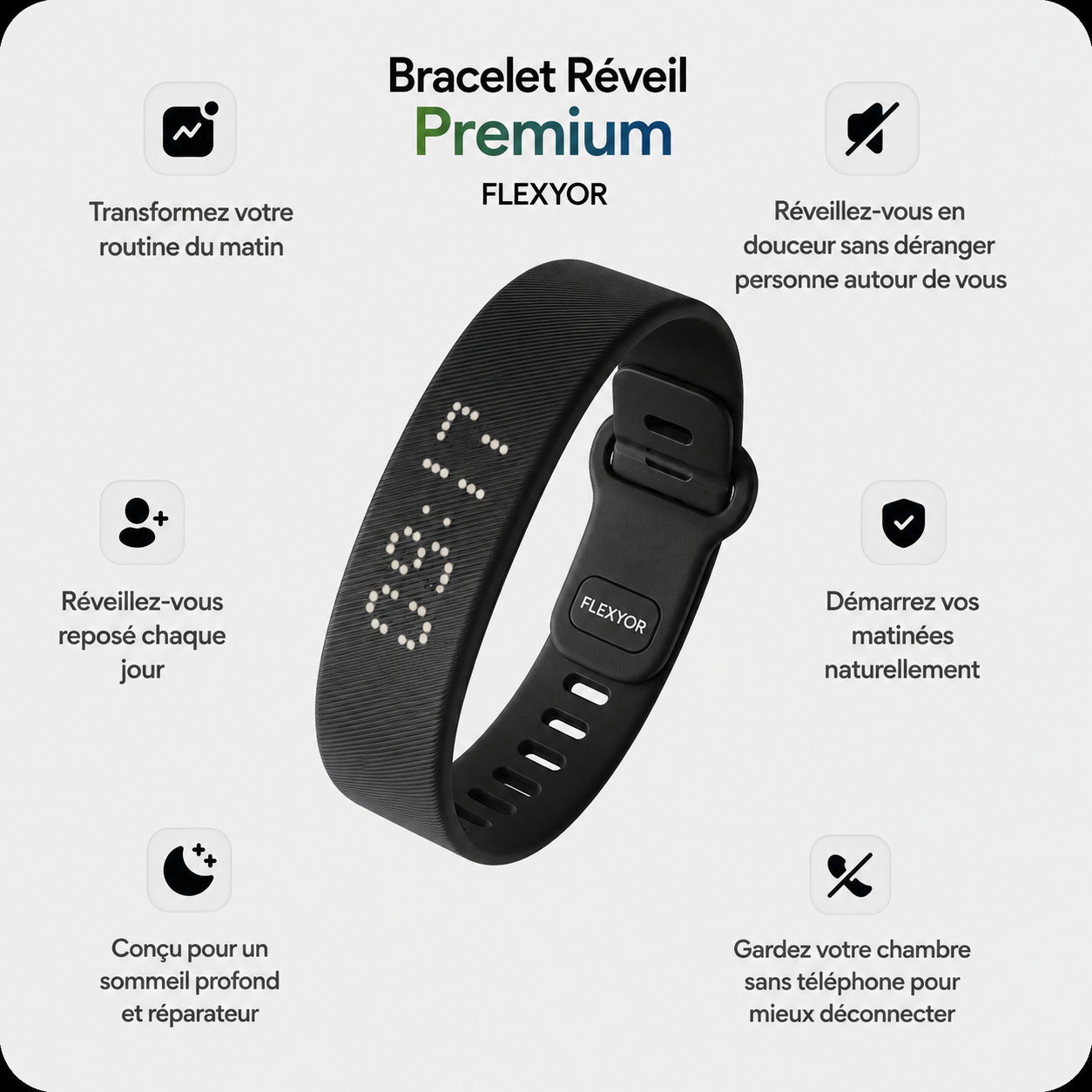 Bracelet Réveil Vibrant Silencieux