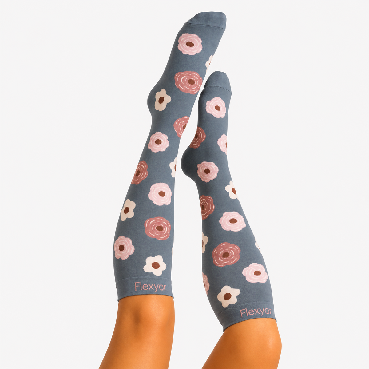 Chaussettes de Compression Fleuries