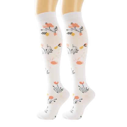 Chaussettes de compression Flexyor Bloom coloris Blanc Rosier