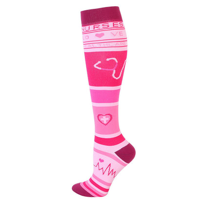 Chaussettes de compression Flexyor motif Rose Soignante