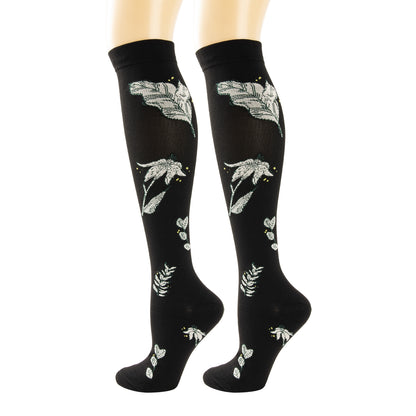 Chaussettes de compression Flexyor Bloom coloris Noir Lys