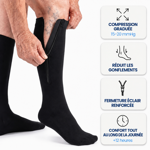 Chaussettes de Compression à Fermeture Éclair