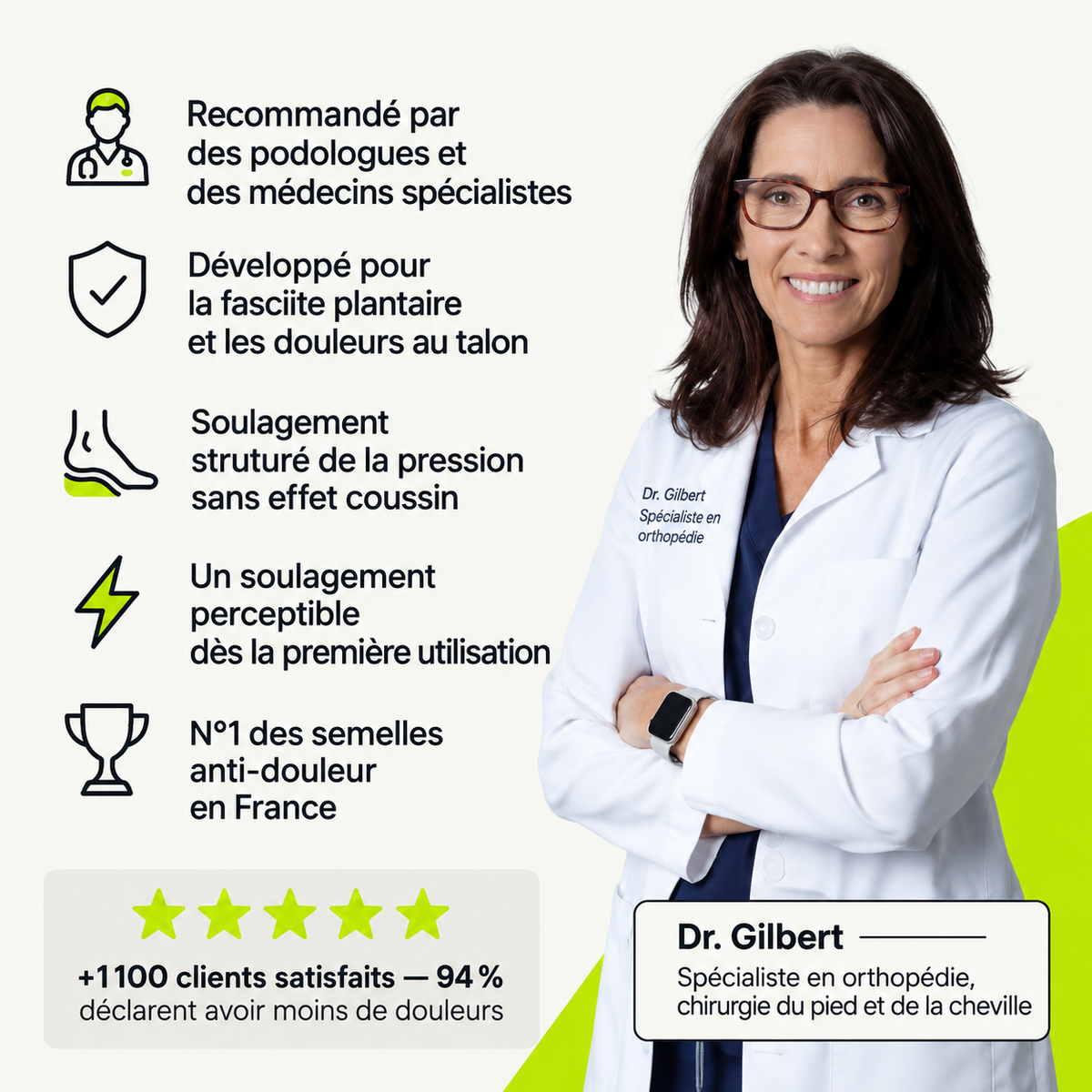 Semelles recommandées par des podologues
