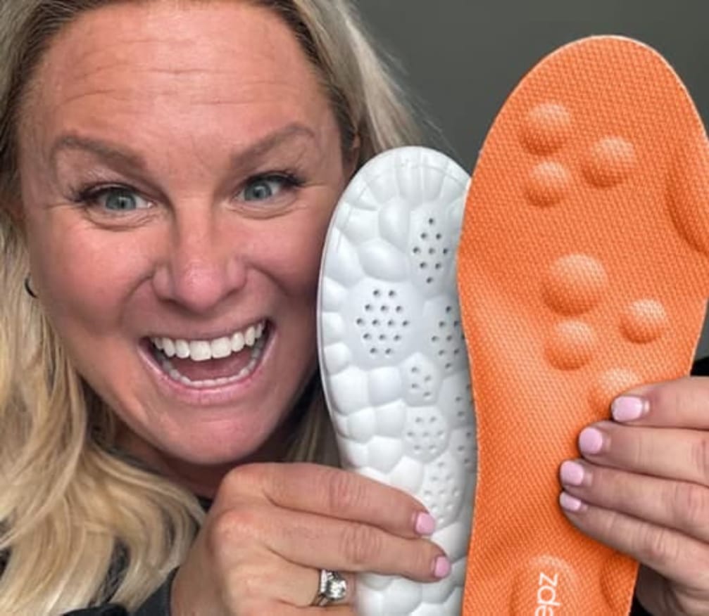 Kathrin J. avec ses semelles